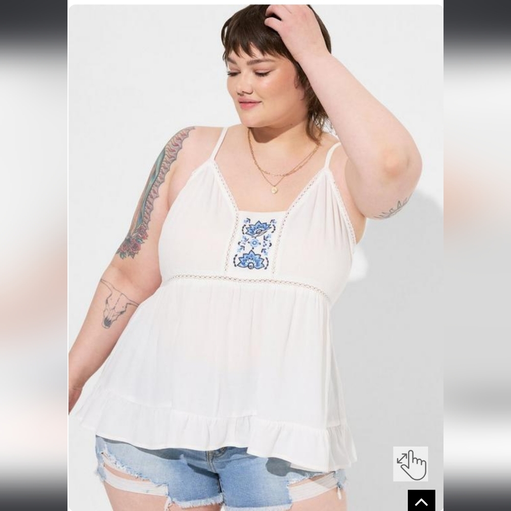 Embroidered summer tank top